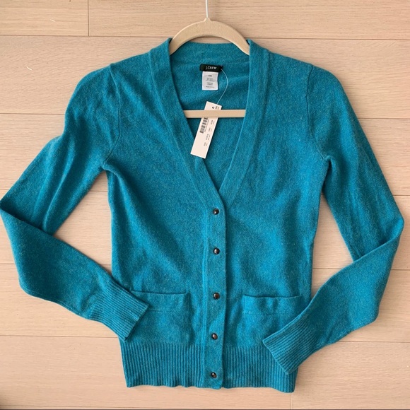 J. Crew Sweaters - J.Crew Blue Cashmere Wool Blend Cardigan